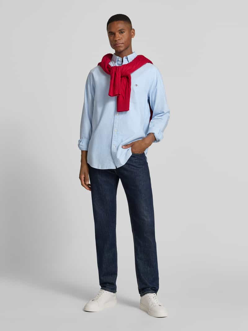 Gant Regular fit vrijetijdsoverhemd met borstzak, model 'OXFORD' lichtblauw, foto 6