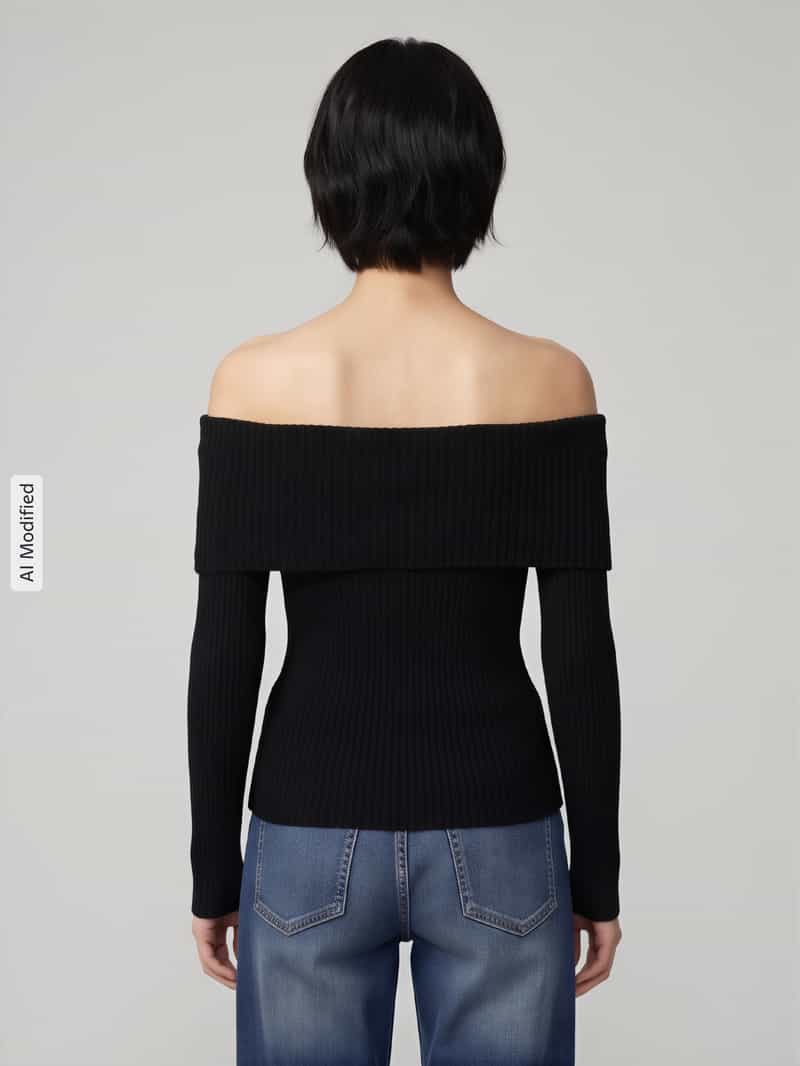 Only Pullover met carmenhals zwart, foto 2