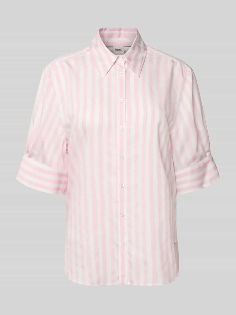 BRAX Relaxed fit overhemdblouse van viscosemix met 1 2-mouwen model 'Vic'