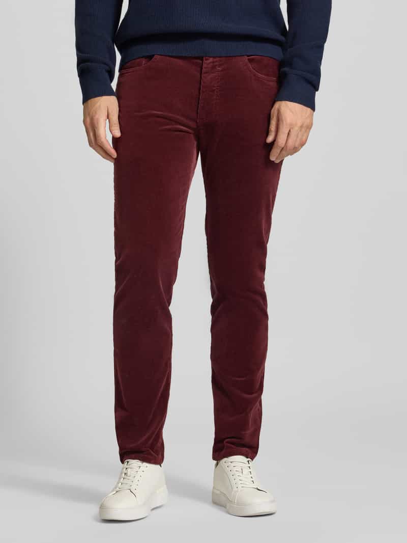 Bugatti Straight fit corduroybroek van elastische katoenmix