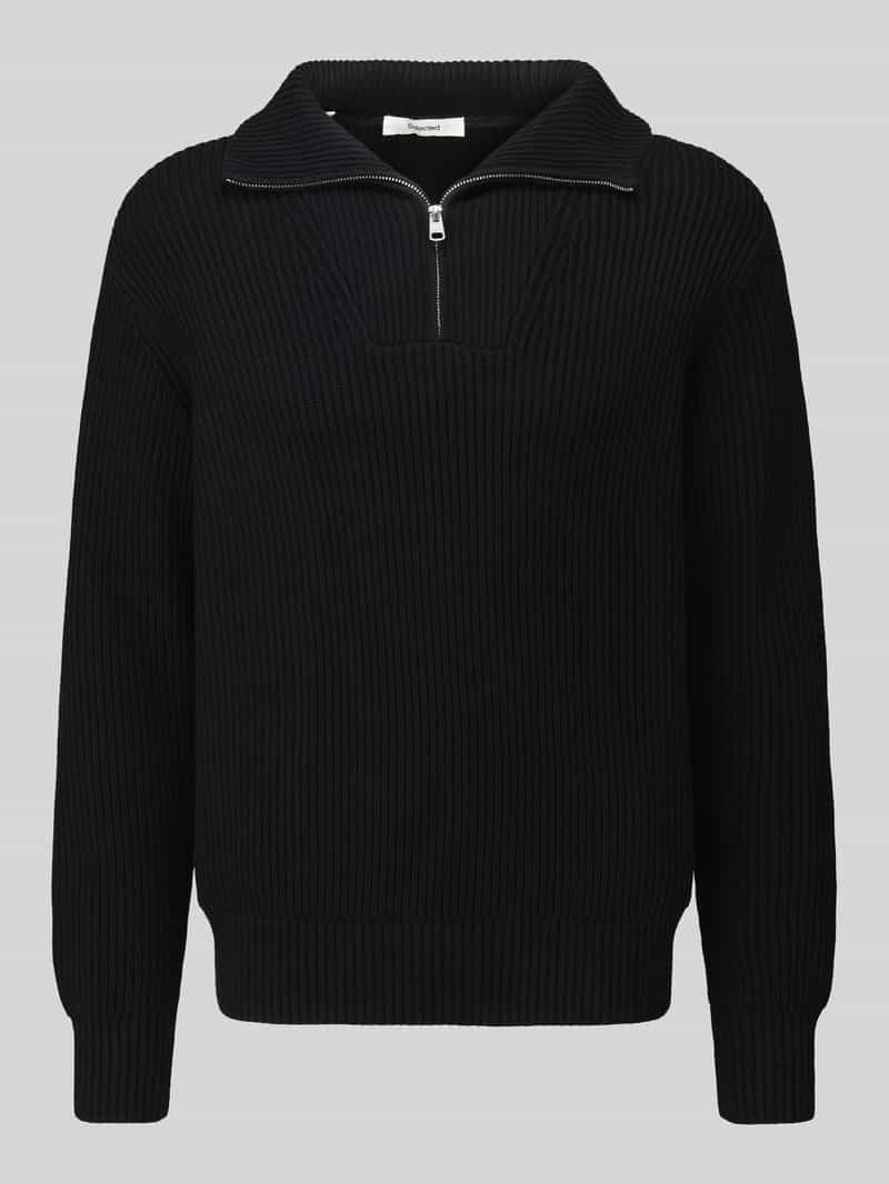 Selected Regular fit pullover van pure katoen met schipperskraag
