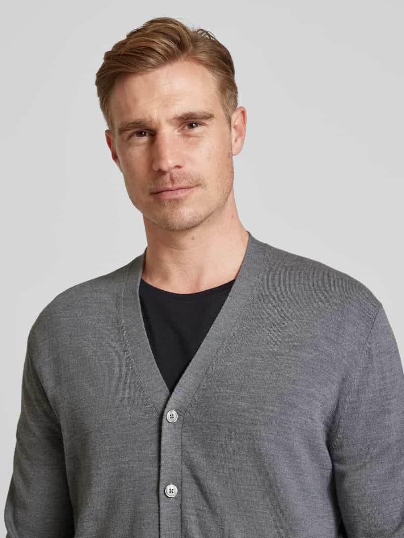 OLYMP Level Five Slim fit gebreid jack met knoopsluiting