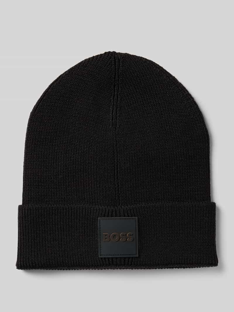 Boss Orange Gebreide muts Foxxy Hat met label-applicatie