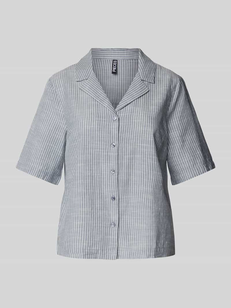 Pieces Regular fit overhemdblouse van een mix van katoen en linnen model 'PIA'