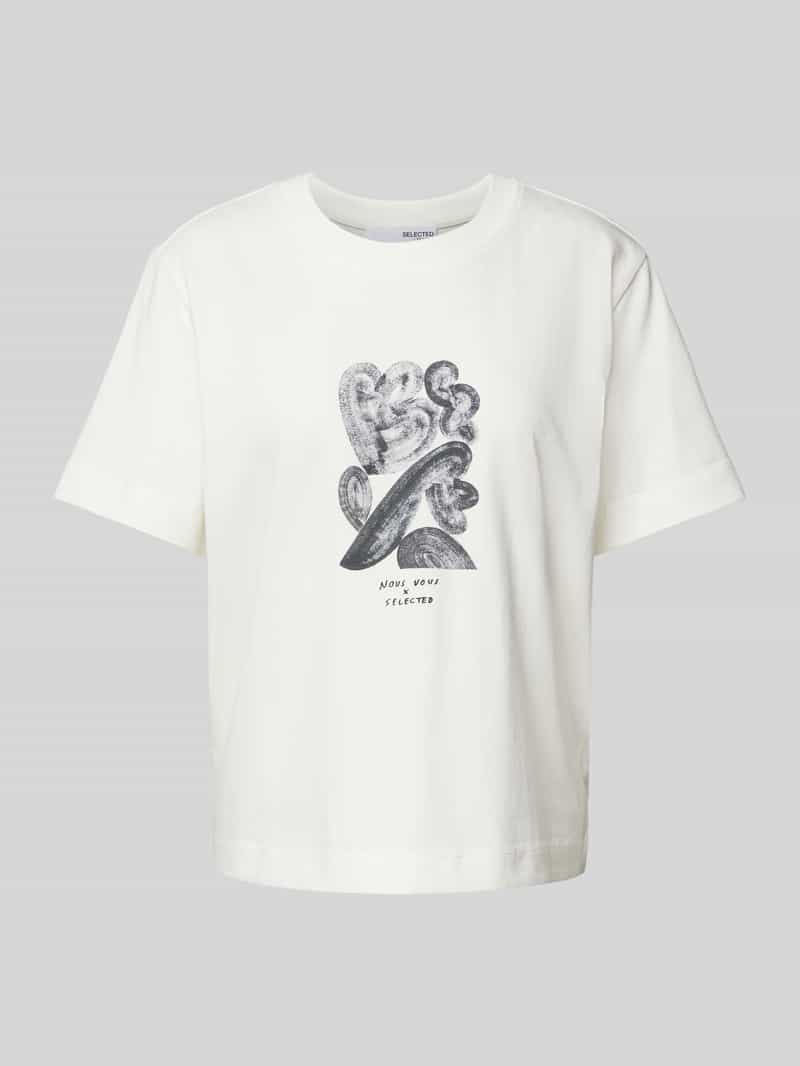 Selected Femme T-shirt met ronde hals model 'ESSENTIAL'