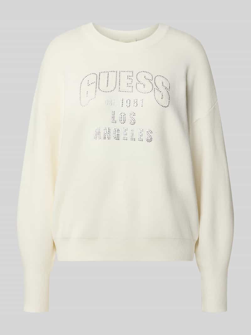 Guess Gebreide pullover met siersteentjes model 'LEIGHTON'