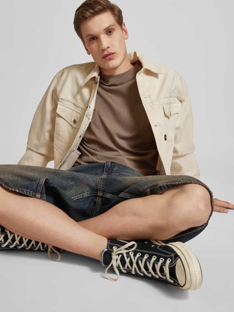 jack & jones T-shirt met geribde ronde hals model 'BRADLEY'
