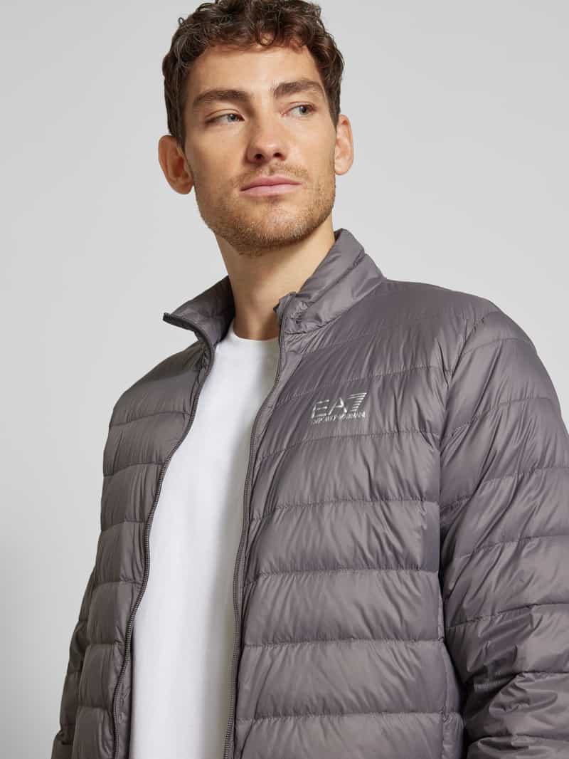 EA7 Emporio Armani Gewatteerd jack met labelprint