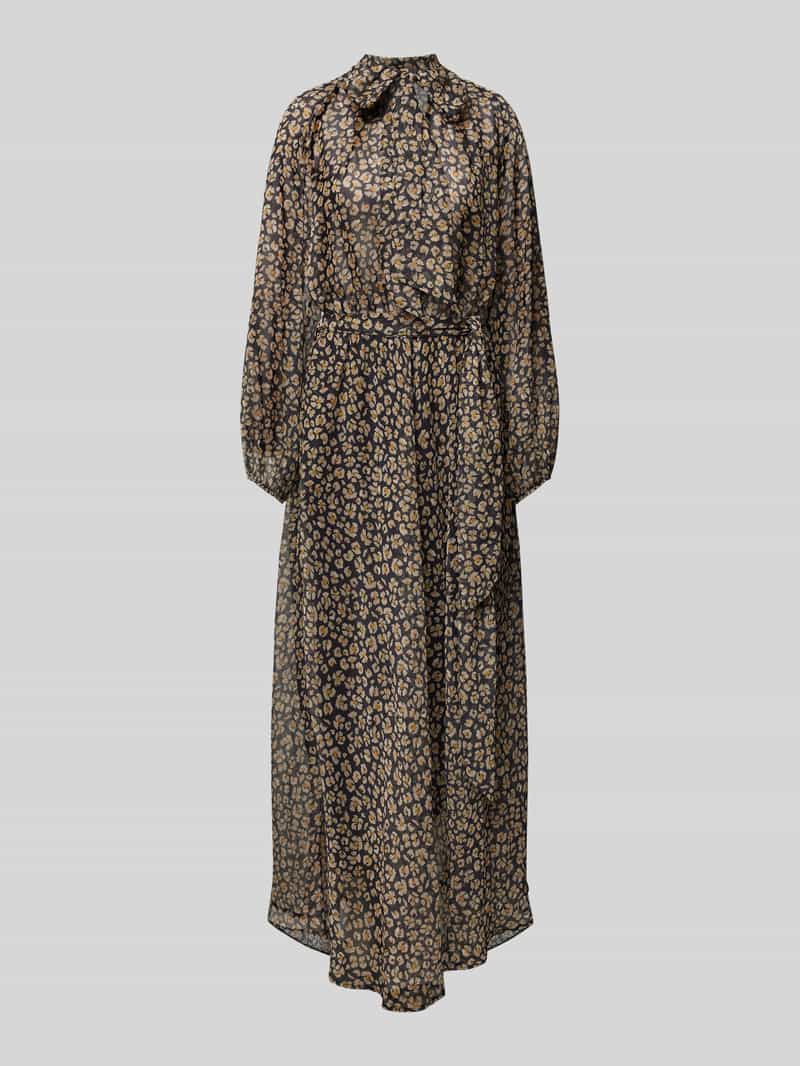 Maxi-jurk met strikceintuur