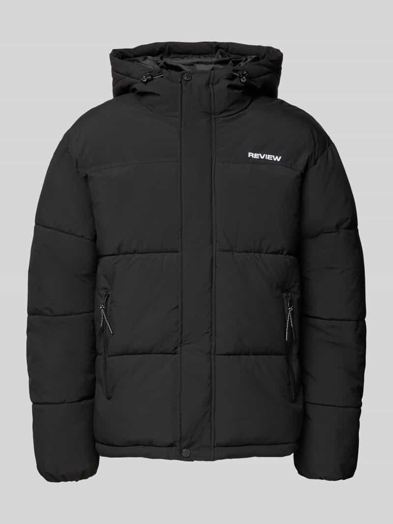 REVIEW Gewatteerd jack met labelstitching en ritszakken