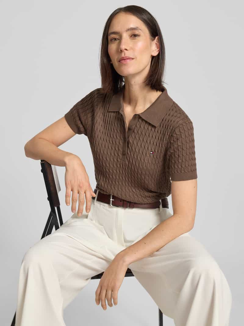Tommy Hilfiger Regular fit gebreid shirt met kabelpatroon