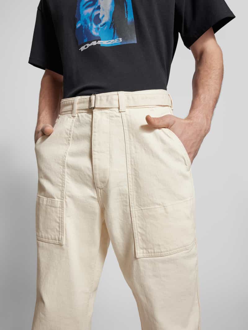 Replay Straight leg broek met riem 'worker pant'