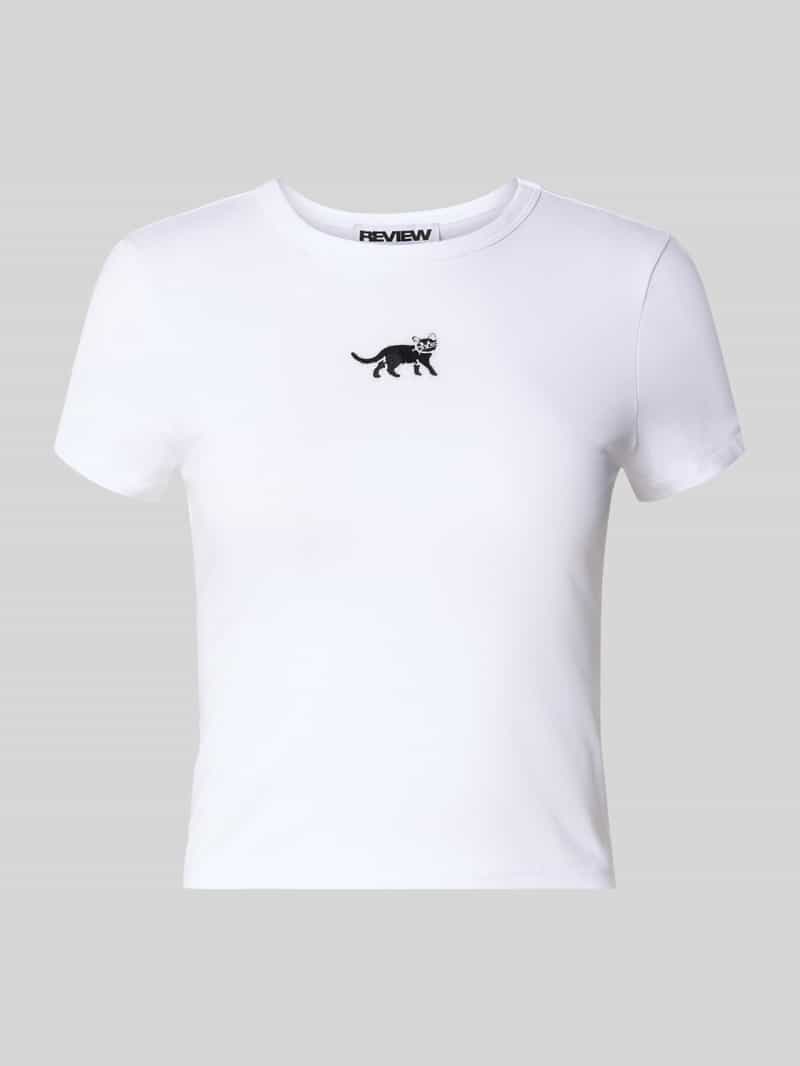 T-shirt met motiefstitching