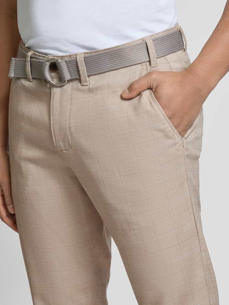 MCNEAL Straight fit stoffen broek met riem