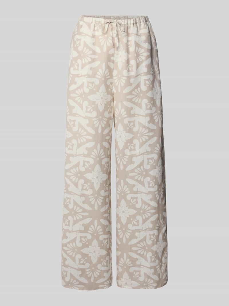 Christian Berg Woman Straight leg linnen broek met steekzakken