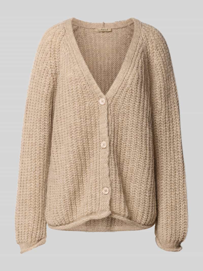 Smith and Soul Oversized gebreid jack met knoopsluiting