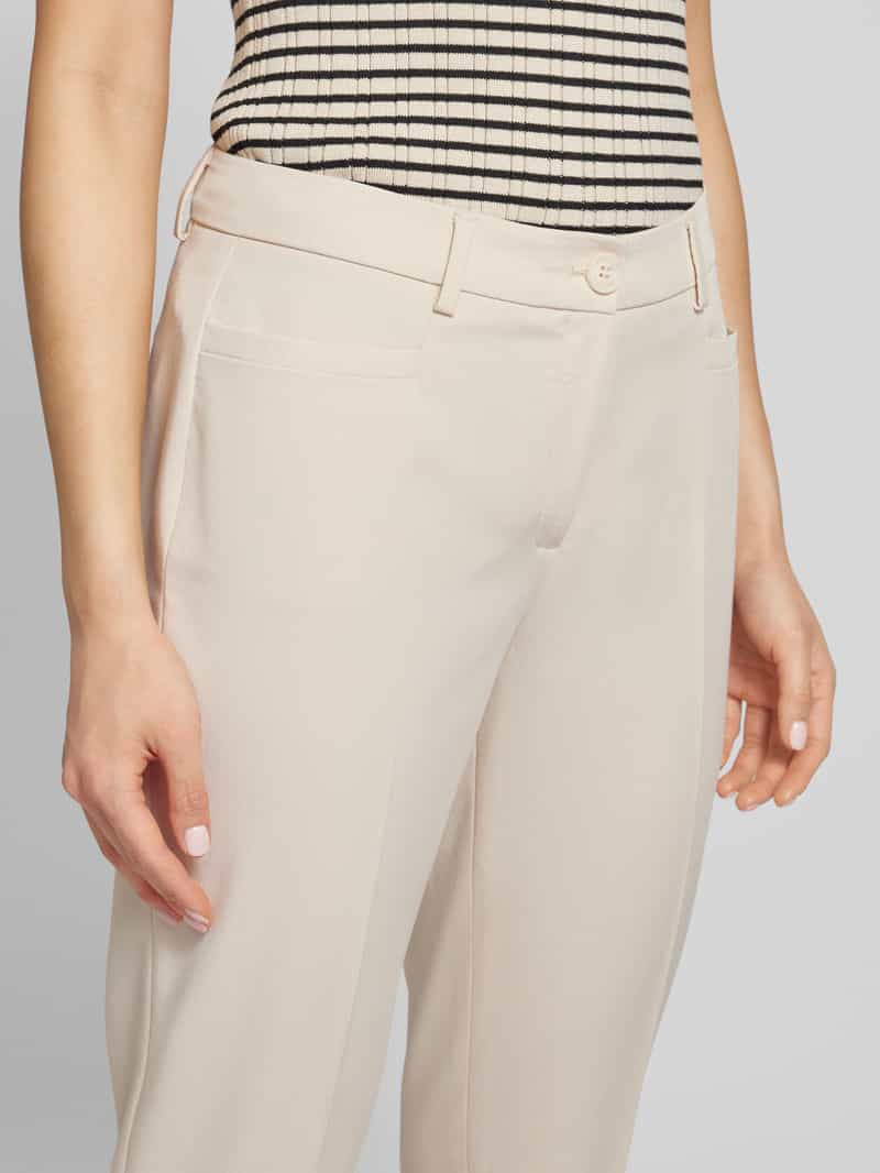 MORE & MORE Slim fit stoffen broek met persplooien