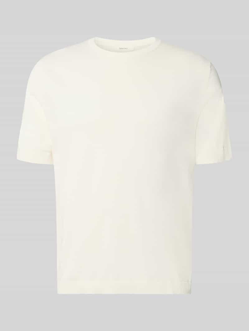 Selected Regular Fit T-Shirt aus reiner Baumwolle Modell 'TORINO' in Offwhite, Größe XL 2113640XL