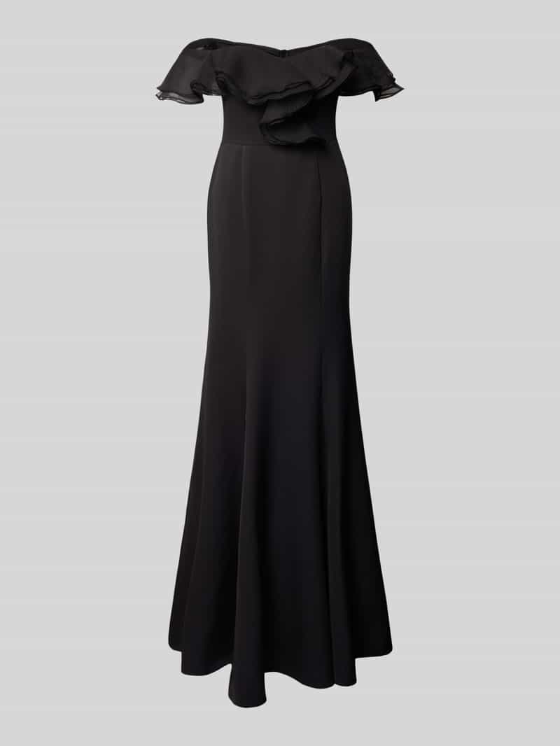 TROYDEN COLLECTION Avondjurk in off shoulder-look