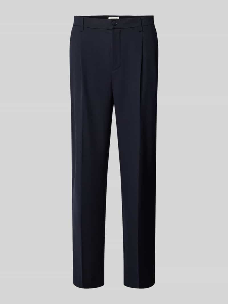 casual friday Tapered fit stoffen broek met bandplooien