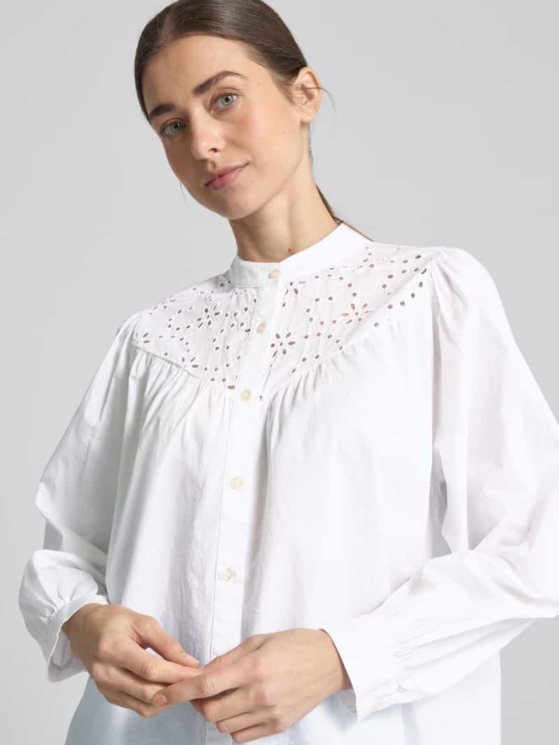 Emily Van den Bergh Relaxed fit overhemdblouse met opstaande kraag