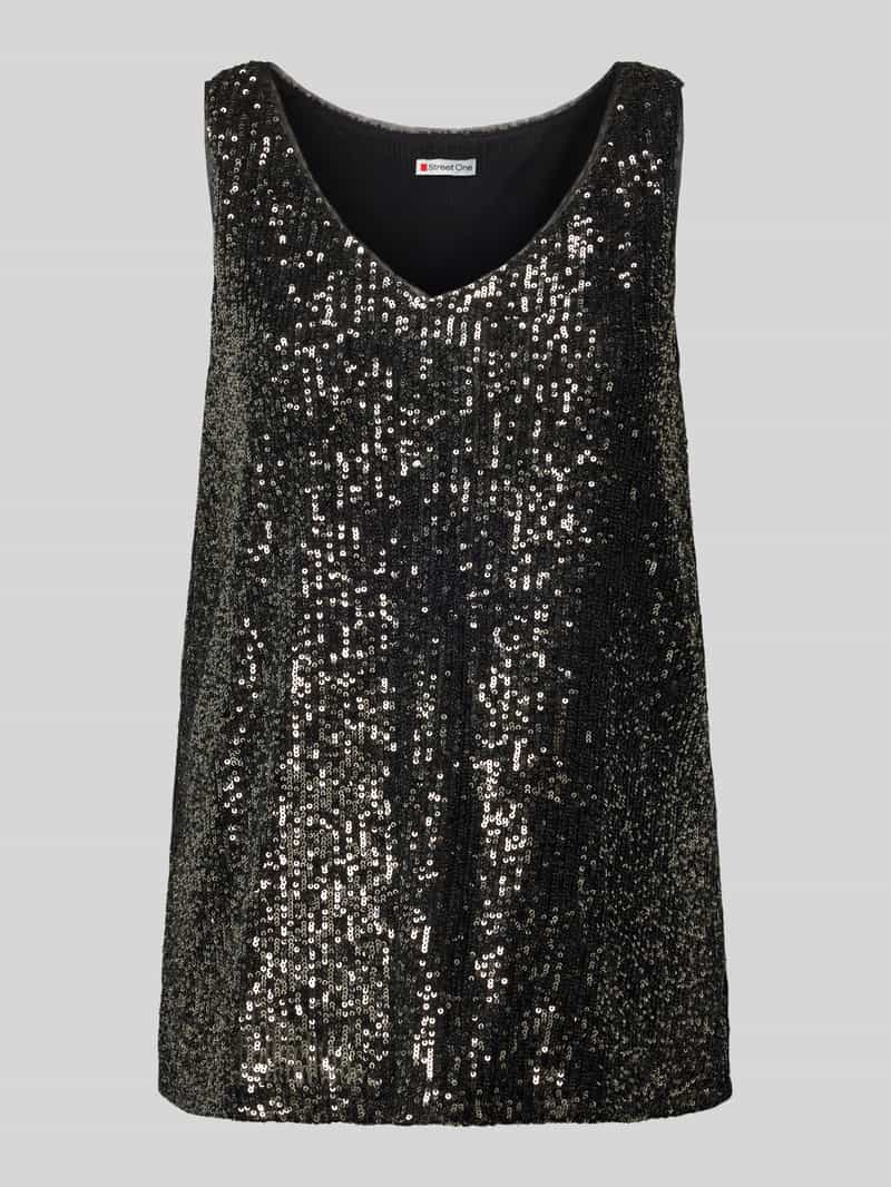 Street One Regular fit blousetop met pailletten