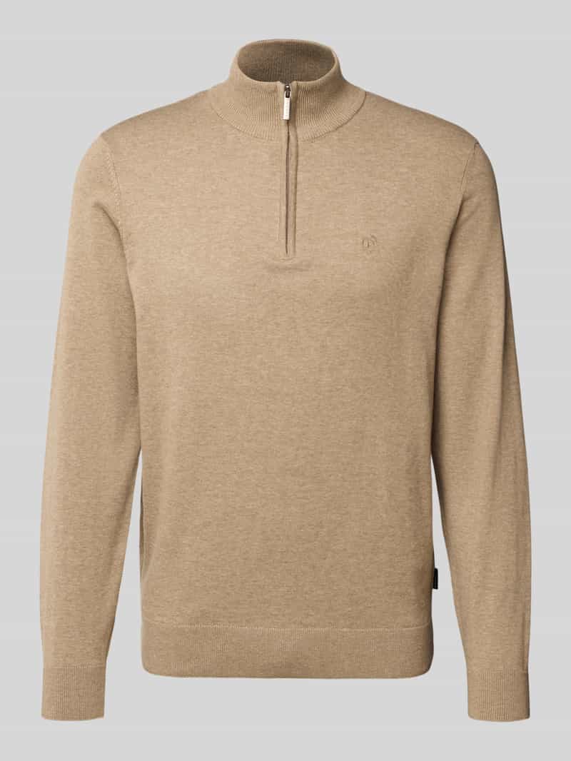 Bugatti Gebreide pullover met opstaande kraag