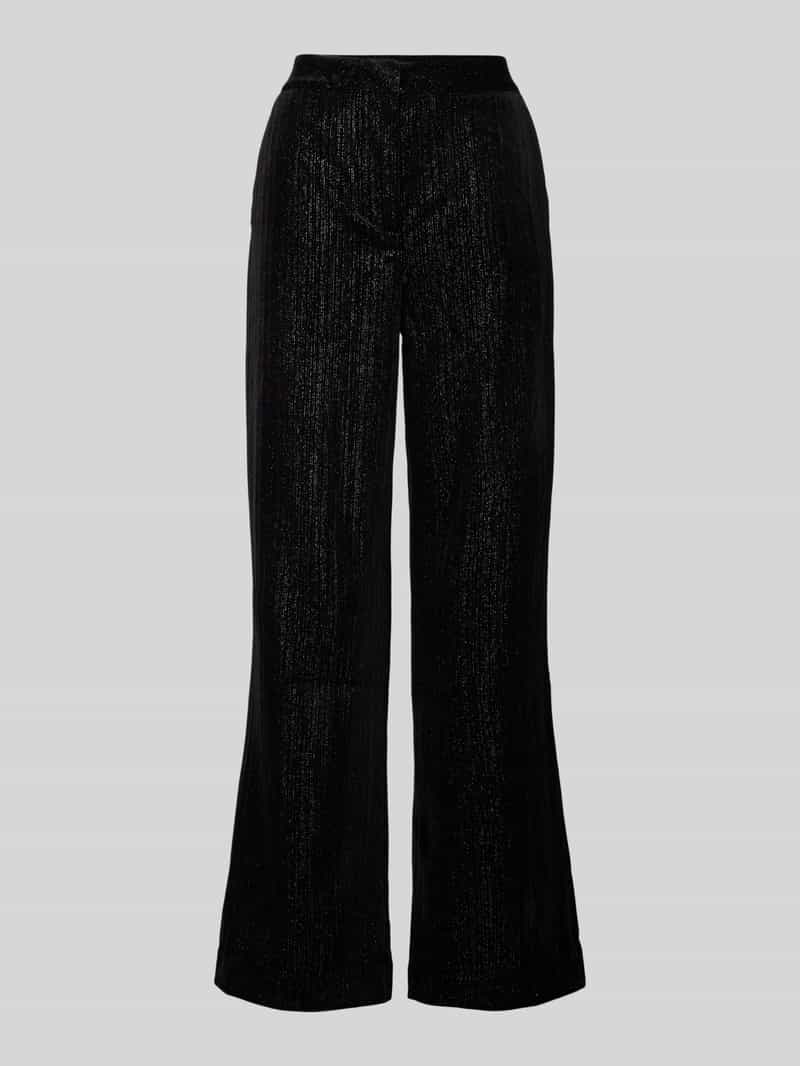 Flared stoffen broek met effectgaren, model 'KATE GLAMOUR'