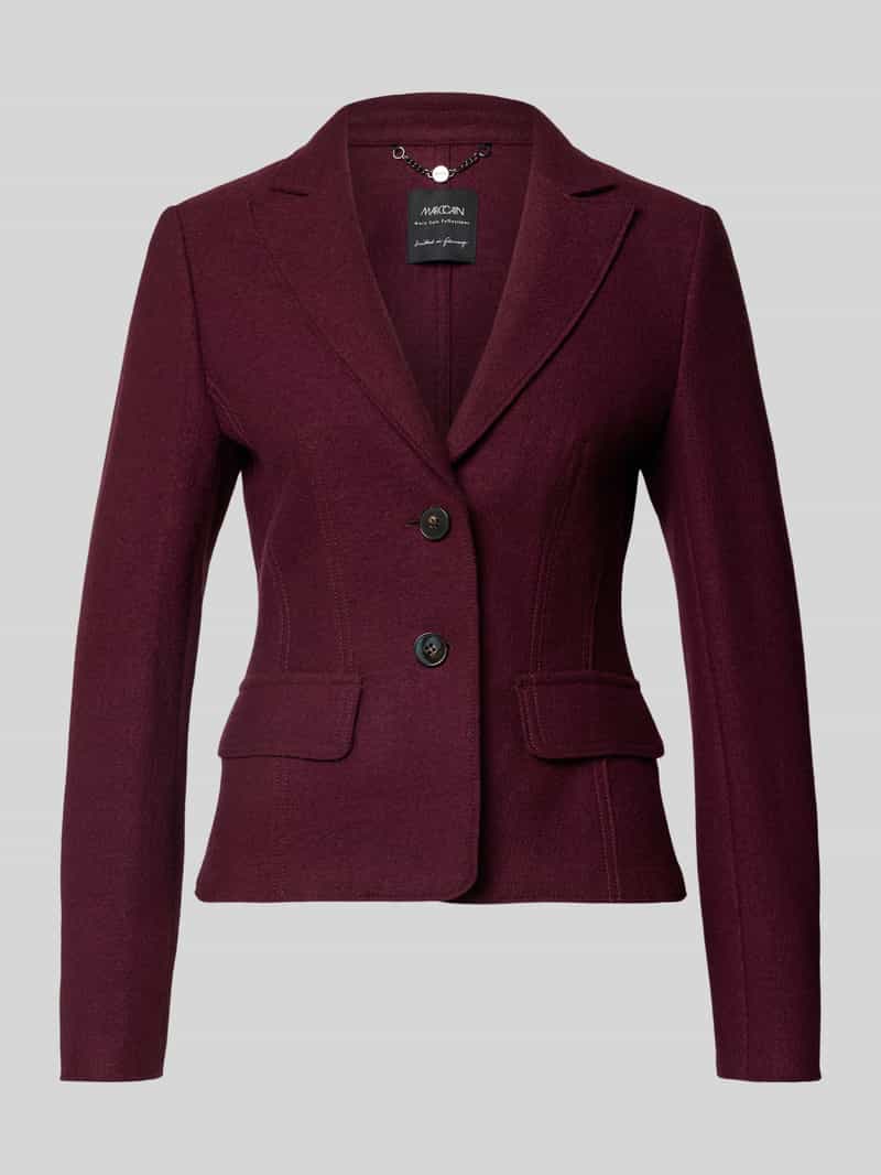 Marc Cain Getailleerde korte blazer van wol met klepzakken