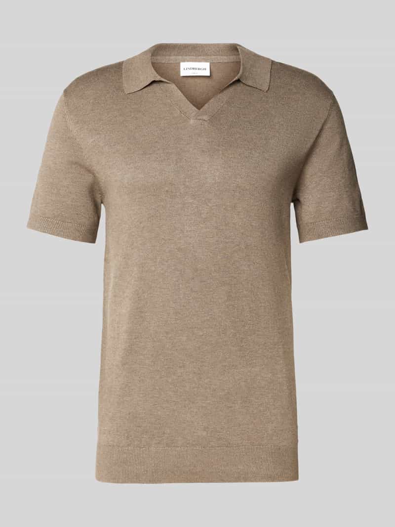 Slim fit poloshirt met V-hals, model 'Ecovero'