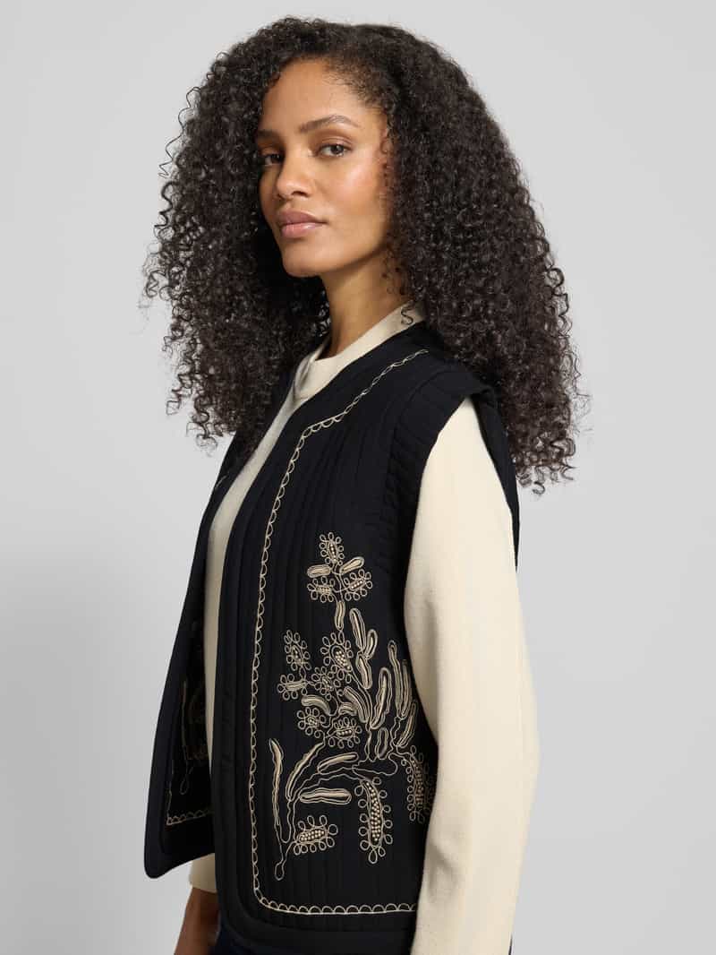 Soyaconcept Gilet van viscose met doorgestikte naden model 'VERNA'