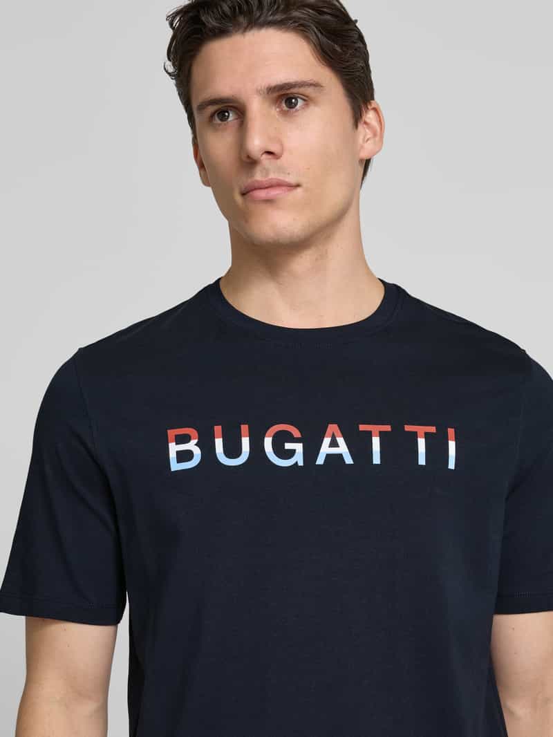 Bugatti T-shirt met labelprint