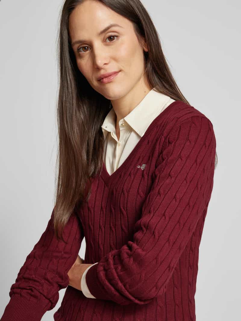 Gant Gebreide pullover met labelstitching