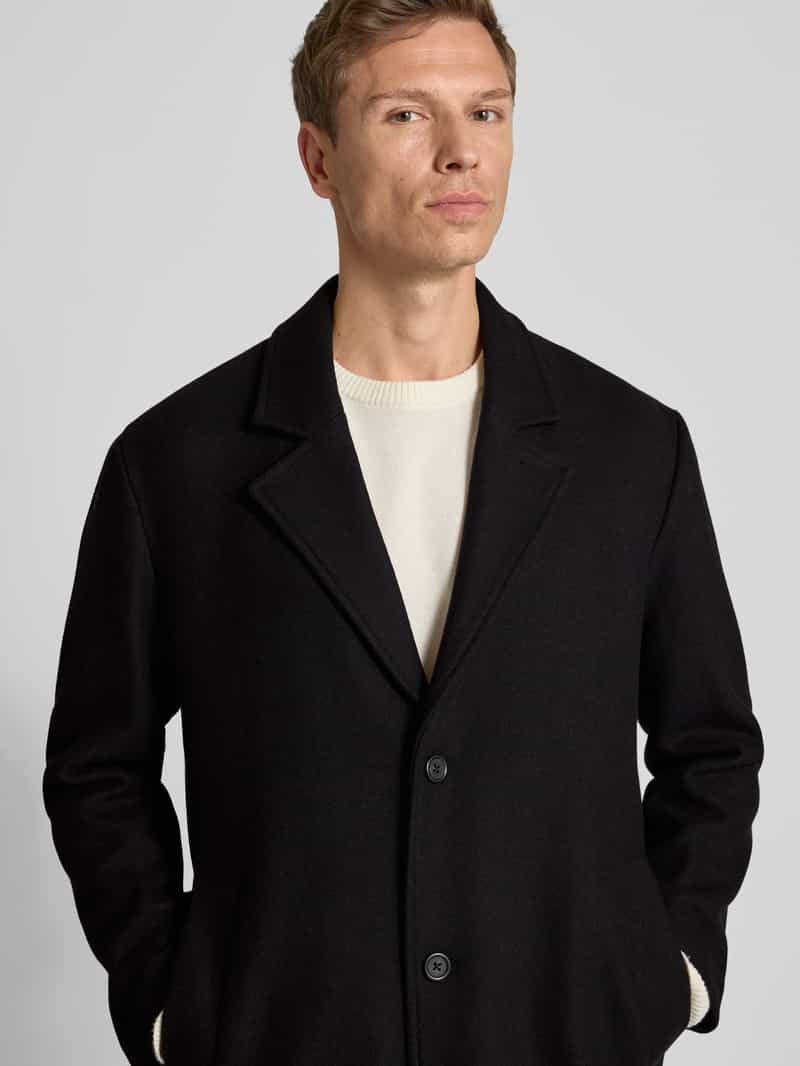 Selected Homme Relaxed fit lange wollen jas met reverskraag model 'MILOS'