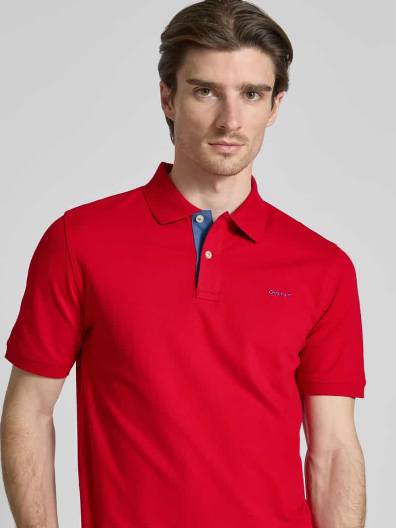 Gant Regular fit poloshirt met labelstitching