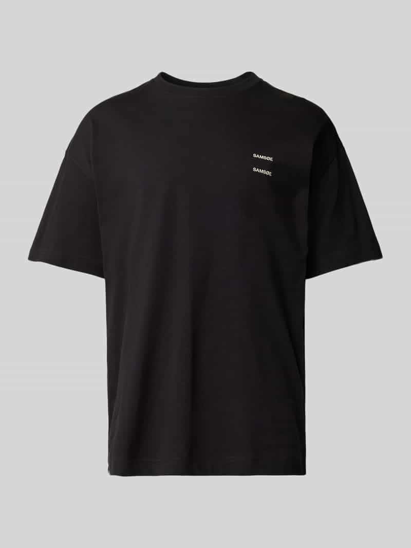 Samsøe Oversized T-shirt met geribde ronde hals model 'JOEL'