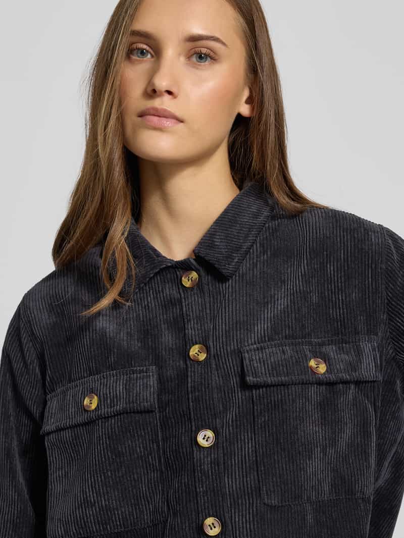 Pieces Loose fit overhemdblouse in ribcordlook model 'EFFI'