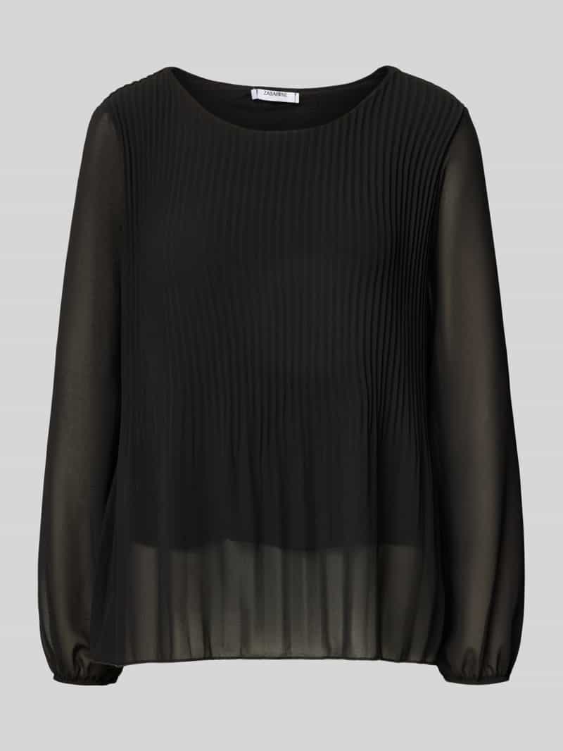 ZABAIONE Blouse met lange mouwen met plissévouwen en ronde hals