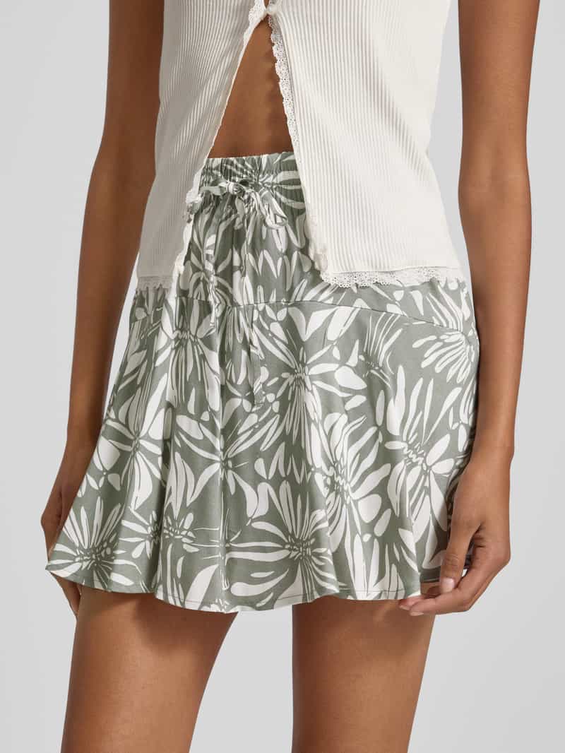 Only Uitlopende midirok met all-over motief model 'NALA'