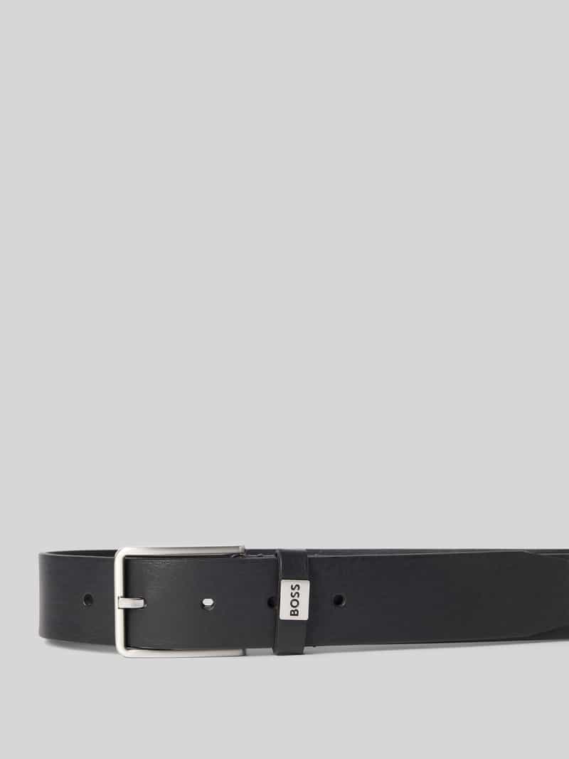 Boss Leren riem met label in reliëf model 'ELIO'