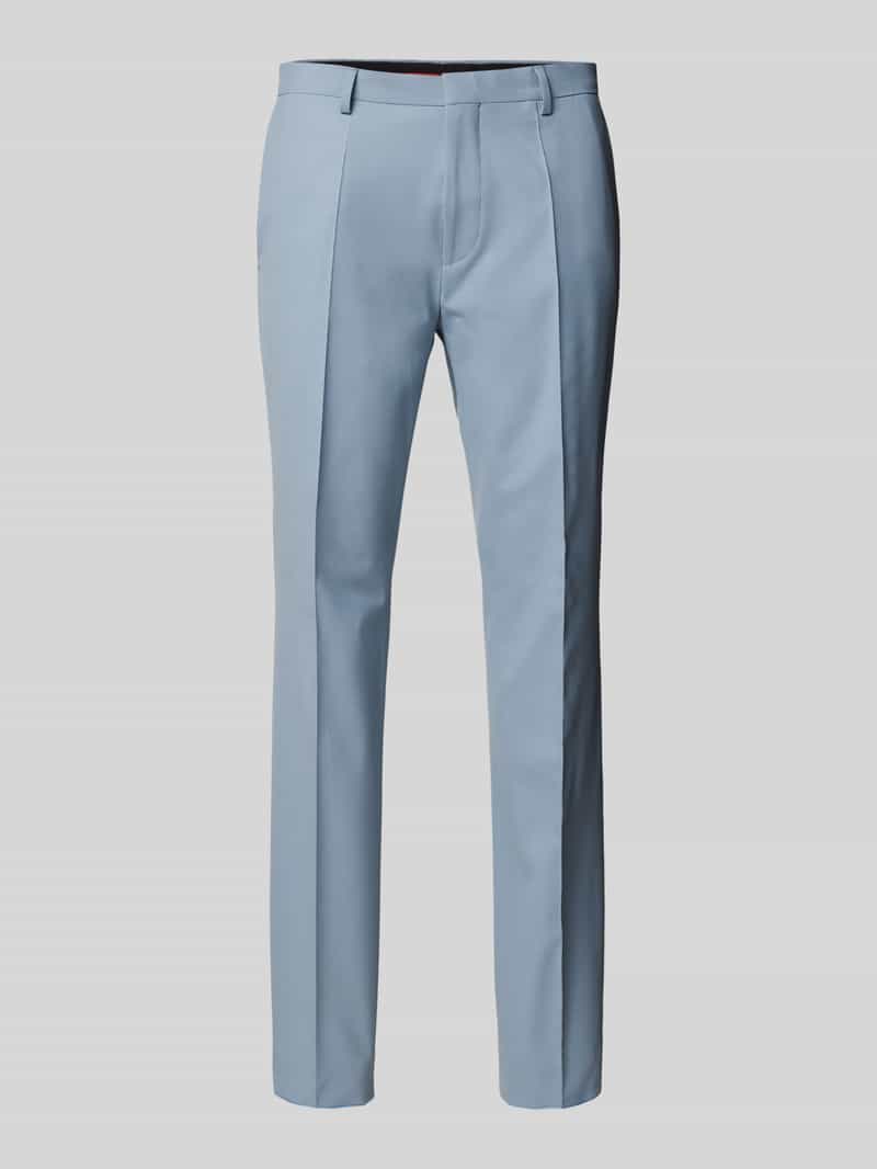 HUGO Slim fit pantalon met persplooien model 'Hesten'