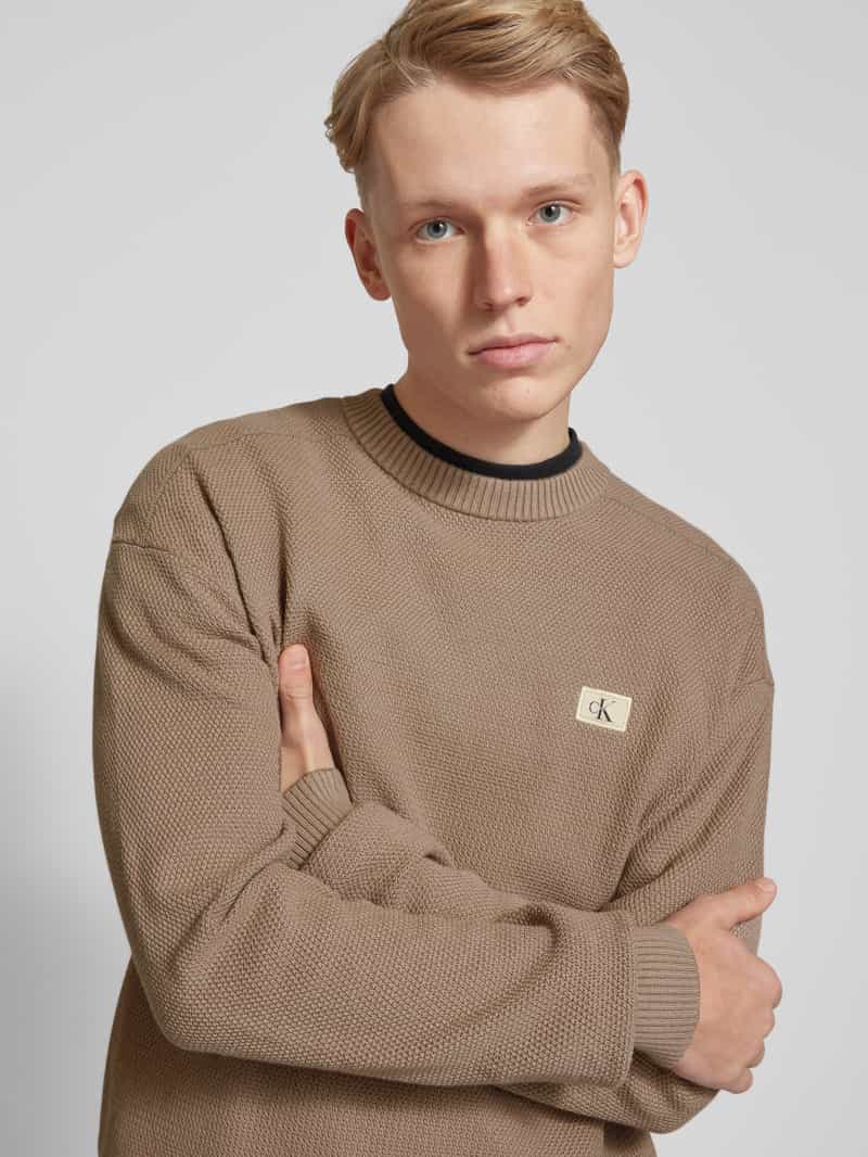Calvin Klein Jeans Gebreide pullover met labelpatch