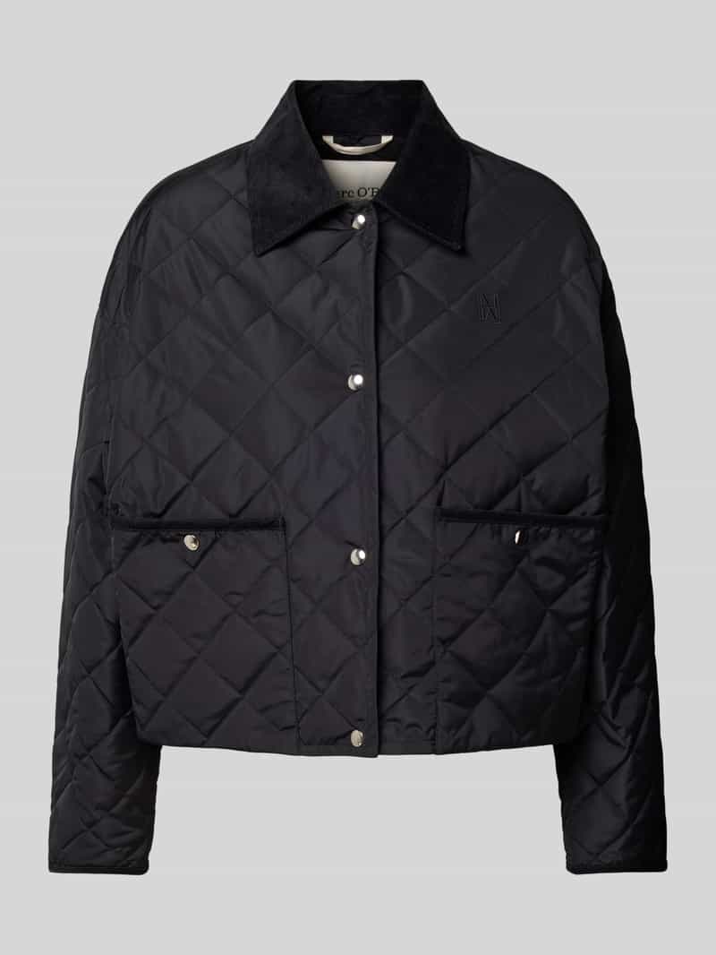 Marc O'Polo Boxy fit gewatteerd jack met corduroy kraag