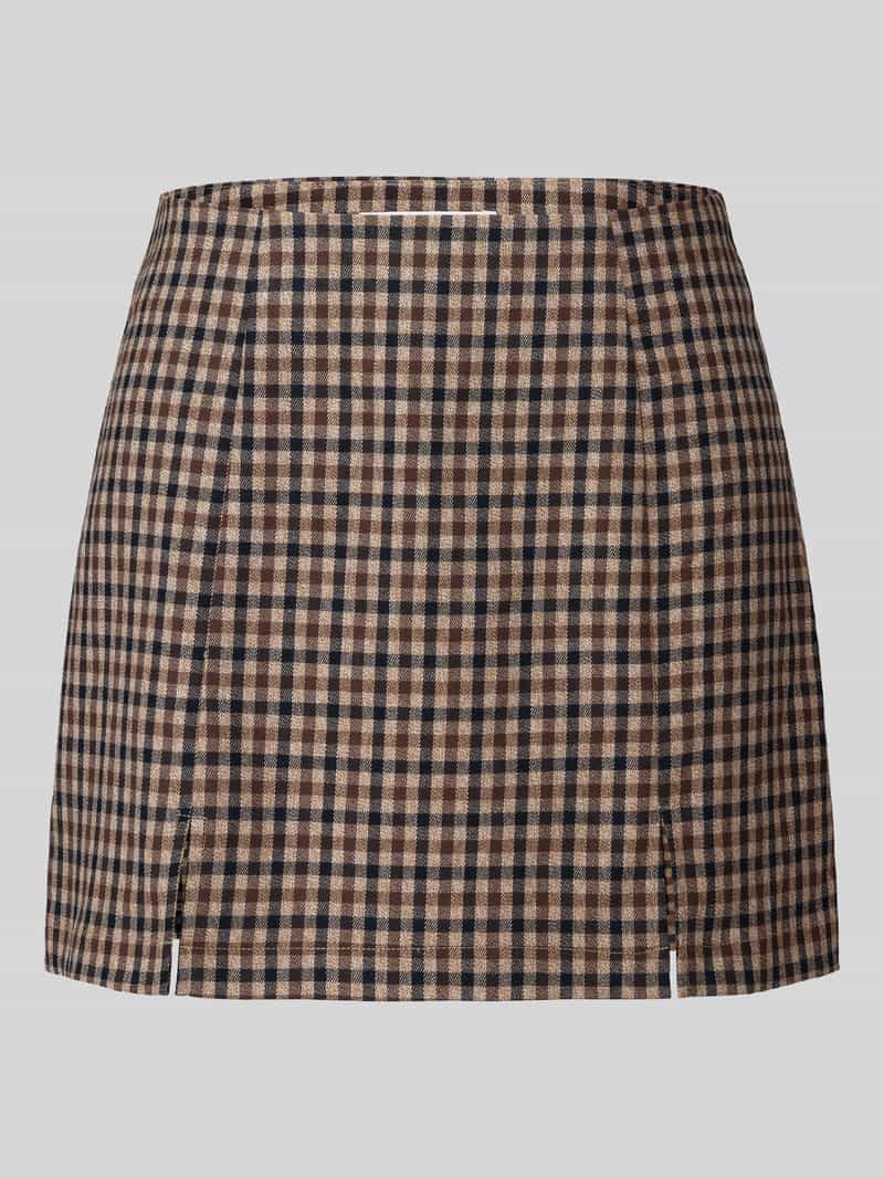 Only Onlvioletta Hw Check Slit Skirt Tobacco | Bruin | Maat: 38