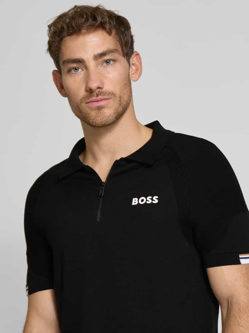 BOSS Green Regular fit poloshirt met labelprint model 'Perform-Max'