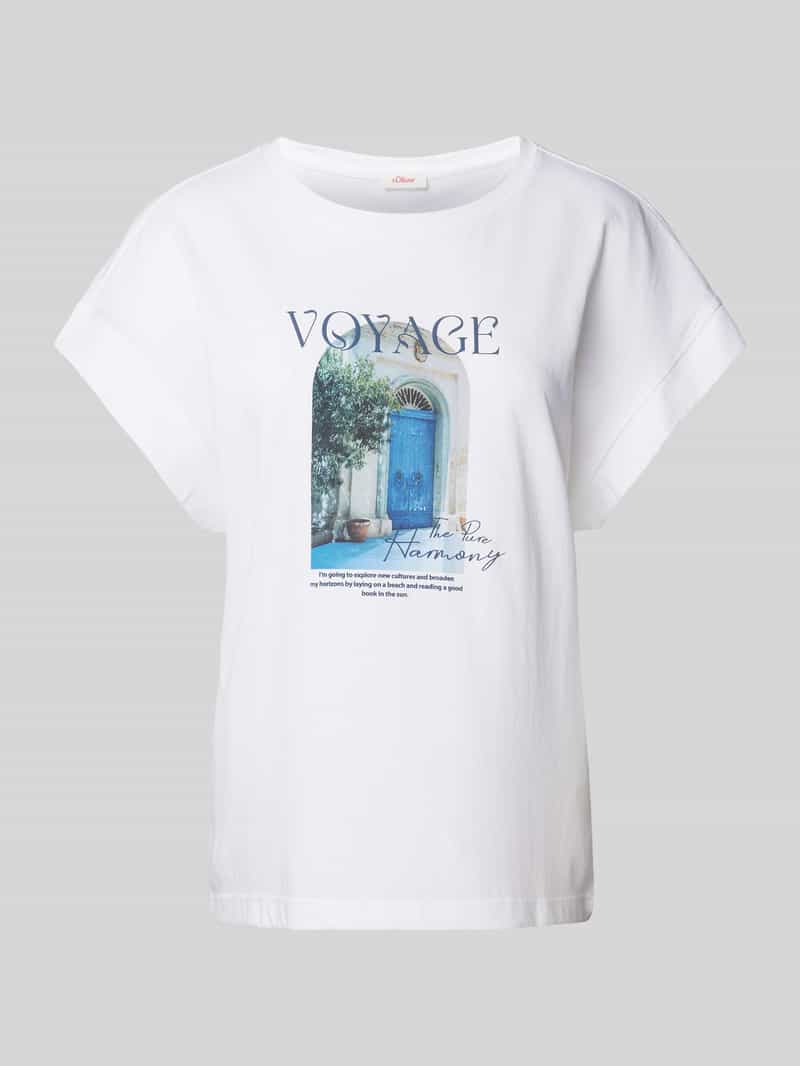 s.Oliver RED LABEL T-shirt met motief- en statementprint