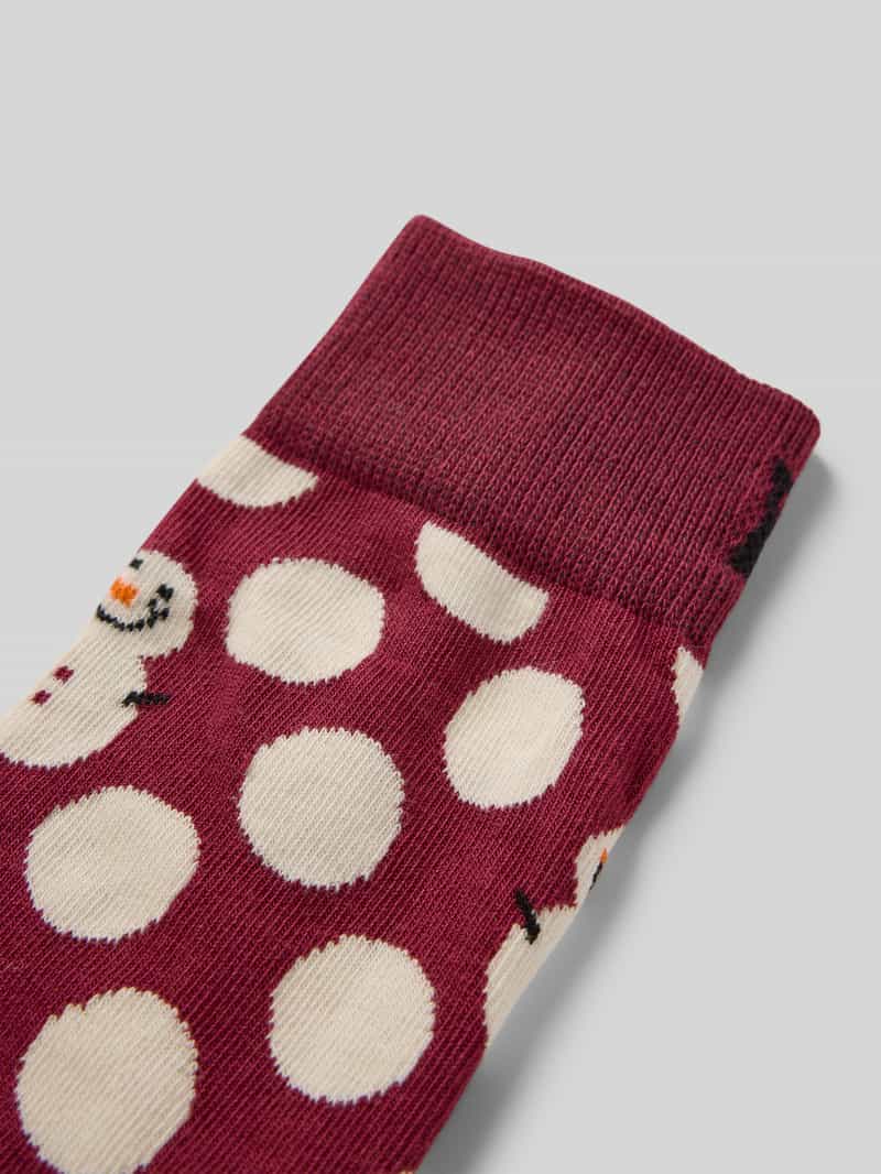Happy Socks Regular fit sokken met logostitching model 'Snowman'