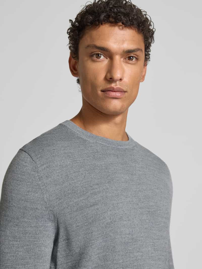 Christian Berg Men Regular fit shirt met lange mouwen van een mix van merinowol