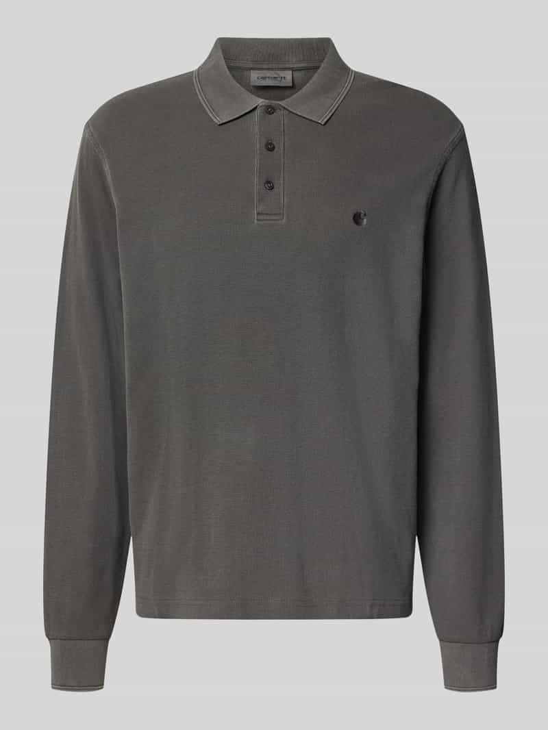 relaxed fit poloshirt van pure katoen met labelstitching