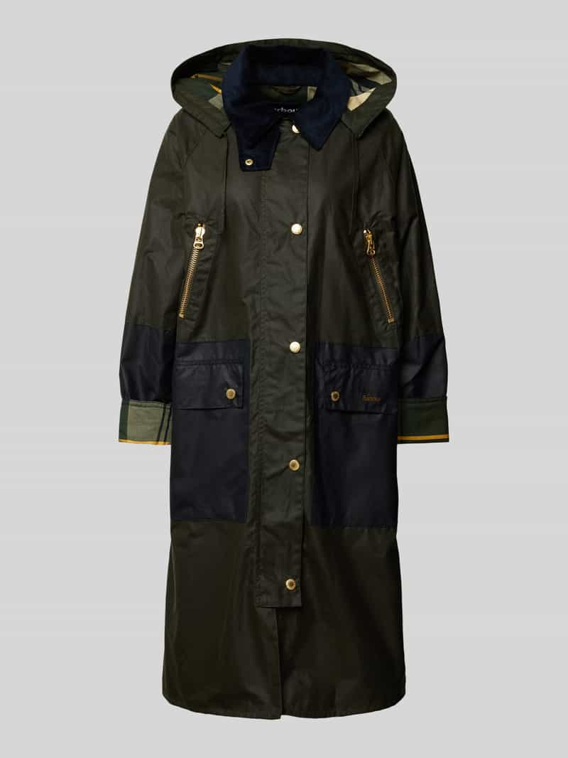 Barbour Lange jas met platte kraag, model 'Carolyn'